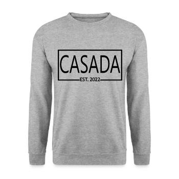 2022 Hochzeitstag verheiratete Frauen - Unisex Pullover - Weißgrau meliert - Vorne - Alina (178cm) & Michal (187cm)