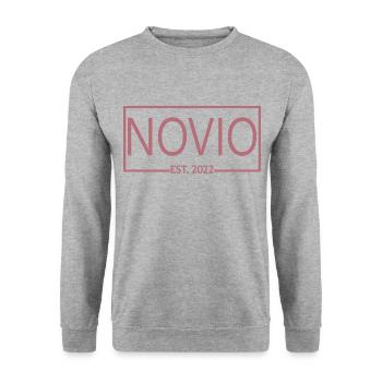 2022 Hochzeit des Verlobungsgeschenks des Bräutigams - Unisex Pullover - Weißgrau meliert - Vorne - Alina (178cm) & Michal (187cm)