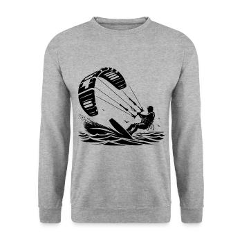 Kitesurf Kitesurfer Kiteboard - Sweat-shirt Unisexe - gris chiné - Devant - Alina (178cm) & Michal (187cm)