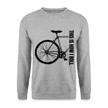 How To Roll - Bike Bicycle Funny Saying Biker - Unisex Sweatshirt - salt & pepper - Front - Alina (178cm) & Michal (187cm)