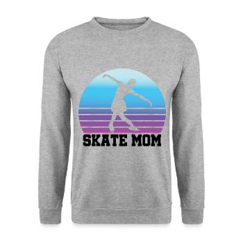 Skate Mom Graphic Ice Skating Figure Skater Ice Sk - Unisex Pullover - Weißgrau meliert - Vorne - Alina (178cm) & Michal (187cm)