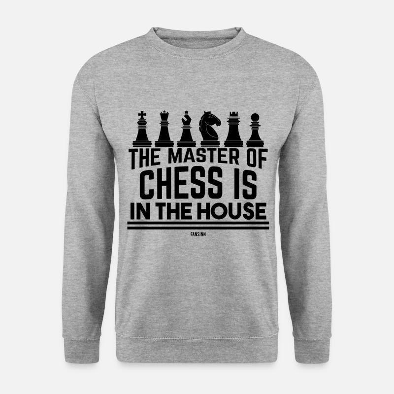 Schachbrett - Unisex Pullover - Weißgrau meliert