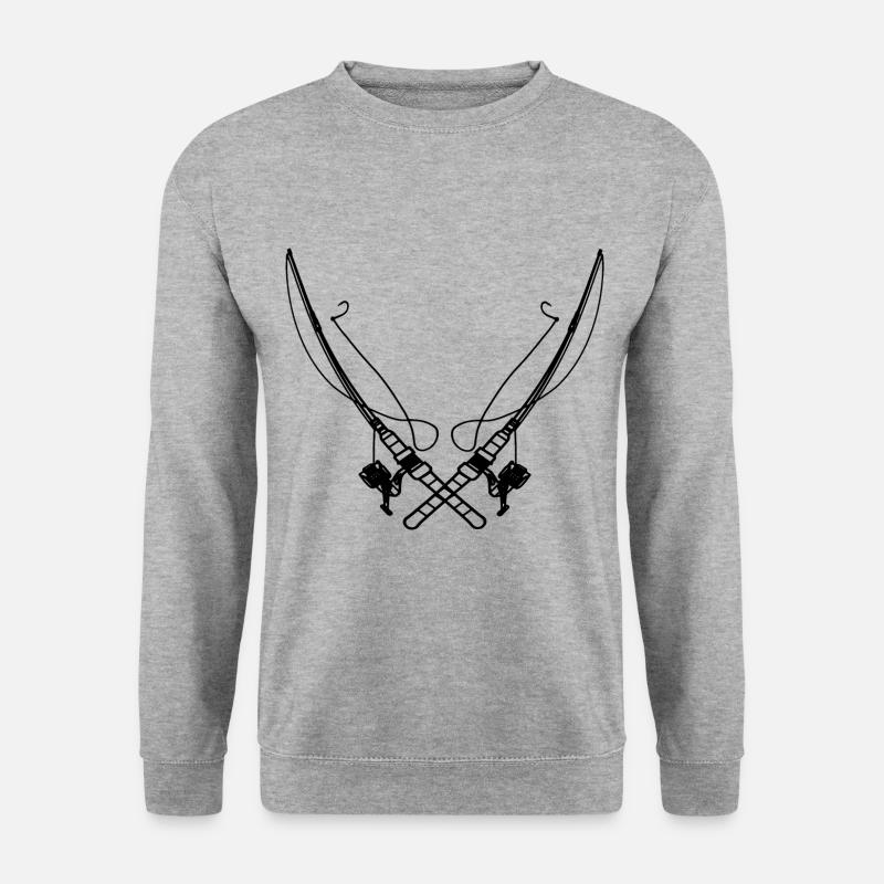 Angelrute - Unisex Pullover - Weißgrau meliert