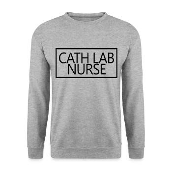 Cath Lab Nurse Proud Graduated Nursing Student - Unisex Sweatshirt - salt & pepper - Front - Alina (178cm) & Michal (187cm)