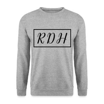 RDH Proud Registered Dental Hygienist Geschenk - Unisex Pullover - Weißgrau meliert - Vorne - Alina (178cm) & Michal (187cm)