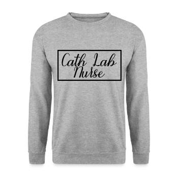 Cath Lab Nurse Proud Graduated Nursing Student - Unisex Sweatshirt - salt & pepper - Front - Alina (178cm) & Michal (187cm)