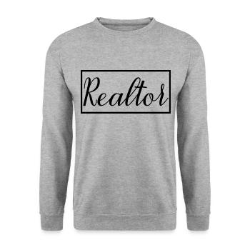 Agent immobilier fier étudiant diplômé en immobilier - Sweat-shirt Unisexe - gris chiné - Devant - Alina (178cm) & Michal (187cm)