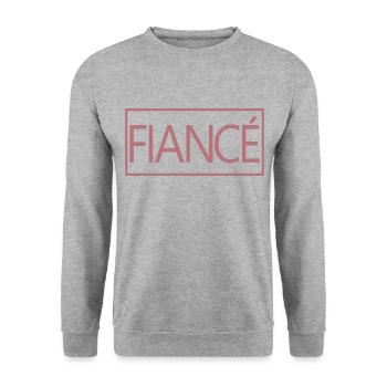 Verlobte Matching Verlobung Geschenk Hochzeit des Bräutigams - Unisex Pullover - Weißgrau meliert - Vorne - Alina (178cm) & Michal (187cm)