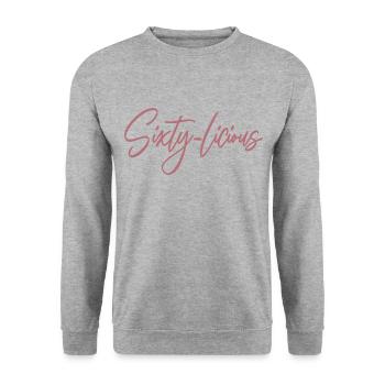 Sixty-Licious Funny 60th Birthday Party Men Women - Unisex Sweatshirt - salt & pepper - Front - Alina (178cm) & Michal (187cm)