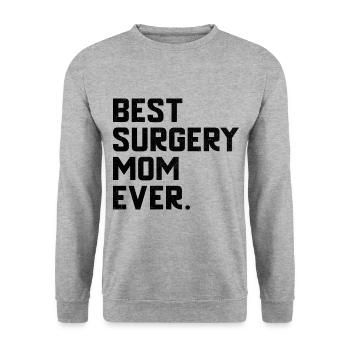 Beste Chirurgie Mutter aller Zeiten Chirurg Chirurgischer Arzt Surg - Unisex Pullover - Weißgrau meliert - Vorne - Alina (178cm) & Michal (187cm)