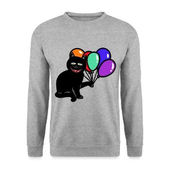 Halloween Chat Chats Chat - Sweat-shirt Unisexe - gris chiné - Devant - Alina (178cm) & Michal (187cm)