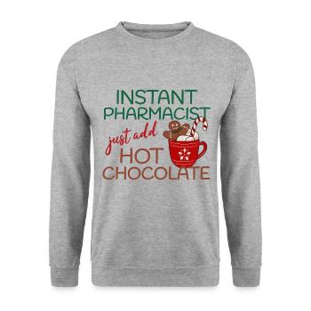Instant Pharmacist Hot Chocolate Christmas - Unisex Sweatshirt - salt & pepper - Front - Alina (178cm) & Michal (187cm)
