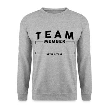 Customizable team team - Unisex Sweatshirt - salt & pepper - Front - Alina (178cm) & Michal (187cm)