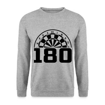 180 - Darts Darts Player Dart Gift - Unisex Sweatshirt - salt & pepper - Front - Alina (178cm) & Michal (187cm)