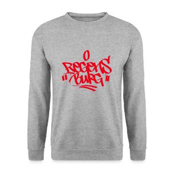 Regensburg T Shirt Graffiti Shirt - Unisex Pullover - Weißgrau meliert - Vorne - Alina (178cm) & Michal (187cm)