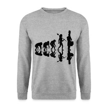 Corps de tambours évolution fanfare tambour musique Perc - Sweat-shirt Unisexe - gris chiné - Devant - Alina (178cm) & Michal (187cm)