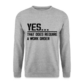 yes... that does require a work order - Unisex Sweatshirt - salt & pepper - Front - Alina (178cm) & Michal (187cm)