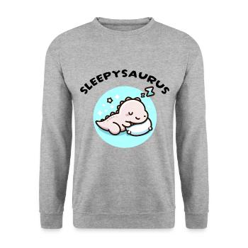 Sleepysaurus Official Sleep Outfit Chemise de nuit - Sweat-shirt Unisexe - gris chiné - Devant - Alina (178cm) & Michal (187cm)