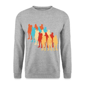 Women's Men's Bouldering Bouldering Climbing Climber - Unisex Sweatshirt - salt & pepper - Front - Alina (178cm) & Michal (187cm)