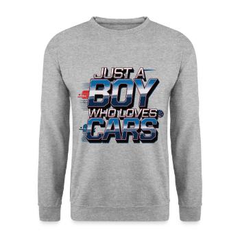 Juste un garçon qui aime les voitures - Sweat-shirt Unisexe - gris chiné - Devant - Alina (178cm) & Michal (187cm)