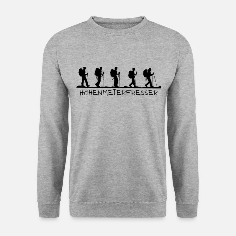 Höhenmeterfresser - Unisex Pullover - Weißgrau meliert