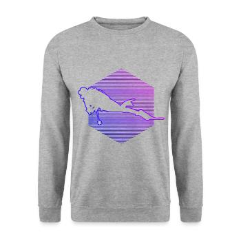 Diver Scuba Diver Diver Diving Free Dive - Unisex Sweatshirt - salt & pepper - Front - Alina (178cm) & Michal (187cm)