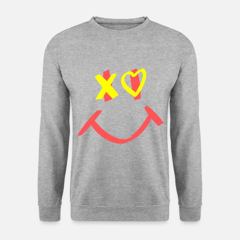 smile - Unisex Pullover - Weißgrau meliert
