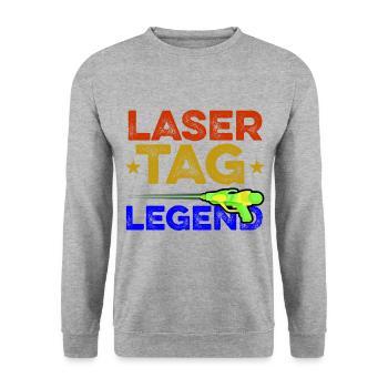 Most Valuable Lasertag Legend Lasergame Lasertag P - Unisex Pullover - Weißgrau meliert - Vorne - Alina (178cm) & Michal (187cm)
