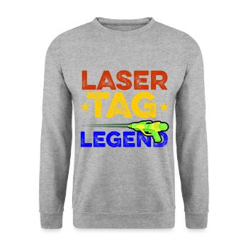 Most Valuable Lasertag Legend Lasergame Lasertag P - Unisex Pullover - Weißgrau meliert - Vorne - Alina (178cm) & Michal (187cm)