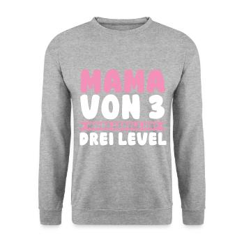 Mama Von 3 Kindern - Unisex Pullover - Weißgrau meliert - Vorne - Alina (178cm) & Michal (187cm)