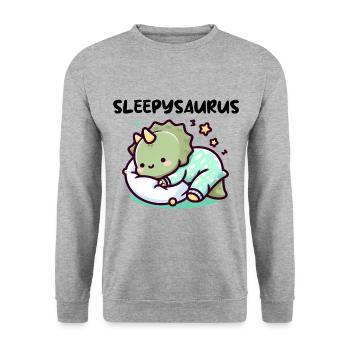 Sleepysaurus Official Sleep Outfit Chemise de nuit - Sweat-shirt Unisexe - gris chiné - Devant - Alina (178cm) & Michal (187cm)