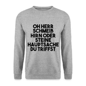 Lustige Sprüche Witzige Sprüche Geschenk - Unisex Pullover - Weißgrau meliert - Vorne - Alina (178cm) & Michal (187cm)