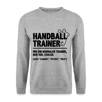 Handball Trainer Wie Ein Normaler Trainer Handball - Unisex Pullover - Weißgrau meliert - Vorne - Alina (178cm) & Michal (187cm)