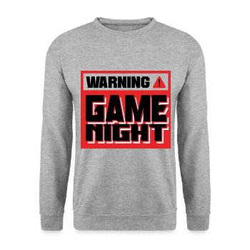 Warning Game Night Video Game Player Gamer Gaming - Unisex Pullover - Weißgrau meliert - Vorne - Alina (178cm) & Michal (187cm)