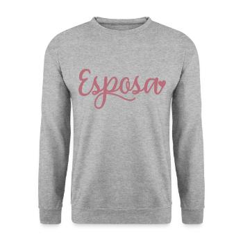 Esposa Cute Wife To Be Bride Couple Wedding Gift - Unisex Sweatshirt - salt & pepper - Front - Alina (178cm) & Michal (187cm)