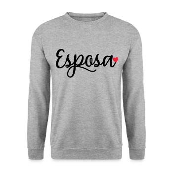 Esposa Cute Wife To Be Bride Couple Wedding Gift - Unisex Sweatshirt - salt & pepper - Front - Alina (178cm) & Michal (187cm)