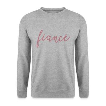Fiancé Matching Engagement Gift Groom’s Mariage du marié - Sweat-shirt Unisexe - gris chiné - Devant - Alina (178cm) & Michal (187cm)