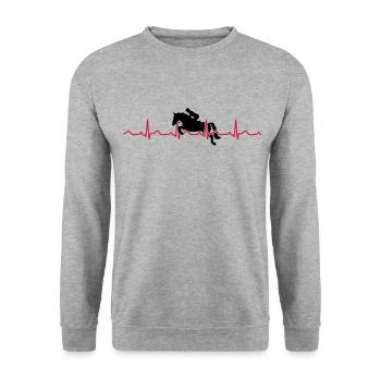 Heartbeat Heartbeat Saut d’obstacles Cœur - Sweat-shirt Unisexe - gris chiné - Devant - Alina (178cm) & Michal (187cm)