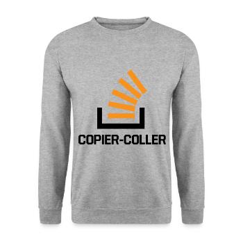 Copier Coller Programmer Software Developer Nerd G - Unisex Pullover - Weißgrau meliert - Vorne - Alina (178cm) & Michal (187cm)
