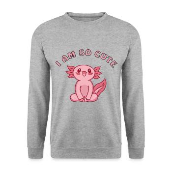 mignon bébé axolotl salamandre à queue aquariophile - Sweat-shirt Unisexe - gris chiné - Devant - Alina (178cm) & Michal (187cm)