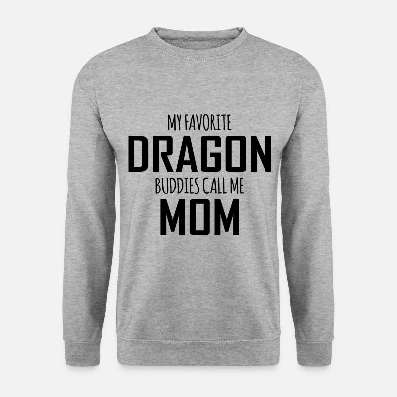 My Favorite Dragon Buddies Call Me Mom - Unisex Pullover - Weißgrau meliert