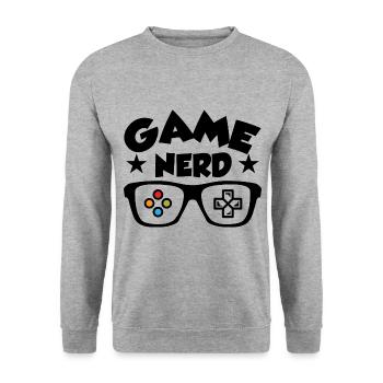 Game Nerd Video Game Player Geek Gaming Gamer Pc C - Unisex Pullover - Weißgrau meliert - Vorne - Alina (178cm) & Michal (187cm)