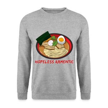 Cuisine asiatique japonaise Ramen I Cadeau - Sweat-shirt Unisexe - gris chiné - Devant - Alina (178cm) & Michal (187cm)