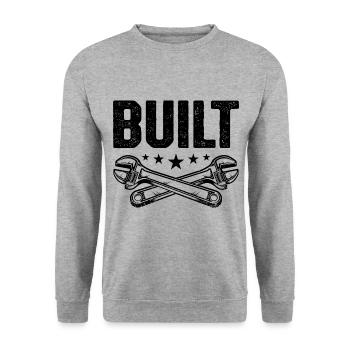 Built Graphic Car Lover Car Mechanic Vehicle Techn - Unisex Sweatshirt - salt & pepper - Front - Alina (178cm) & Michal (187cm)