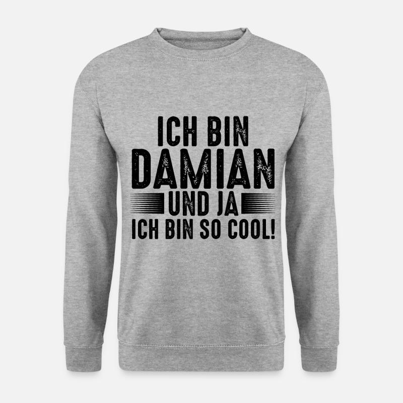 Vorname Damian - Unisex Pullover - Weißgrau meliert
