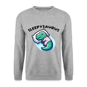 Sleepysaurus Official Sleep Outfit Chemise de nuit - Sweat-shirt Unisexe - gris chiné - Devant - Alina (178cm) & Michal (187cm)