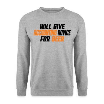 Funny Accountant Accounting CPA & Beer Lovers - Unisex Sweatshirt - salt & pepper - Front - Alina (178cm) & Michal (187cm)