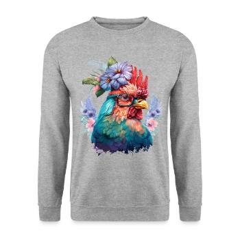 Drôle de Coq - Sweat-shirt Unisexe - gris chiné - Devant - Alina (178cm) & Michal (187cm)