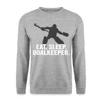 Hockey Feldhockey-Torwart Hockey-Goalkeeper - Unisex Pullover - Weißgrau meliert - Vorne - Alina (178cm) & Michal (187cm)