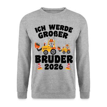 I'm going to be a big brother in 2026 - Unisex Sweatshirt - salt & pepper - Front - Alina (178cm) & Michal (187cm)